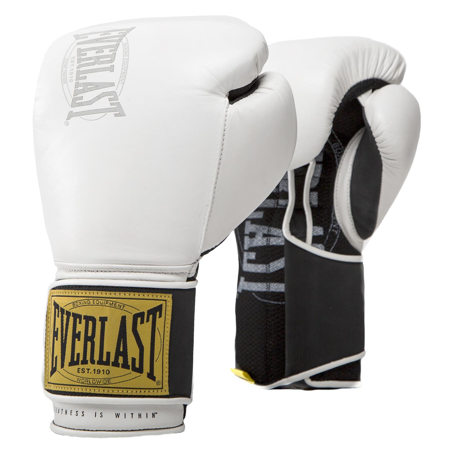 фото Боксерские перчатки everlast 1910 classic белые, 14 унций