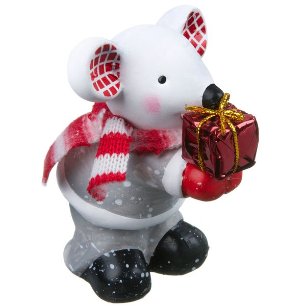

Новогодняя фигурка Snowmen Символ года мышка Е96645-GW 6,8х5,5х10 см, Серый, Символ года мышка