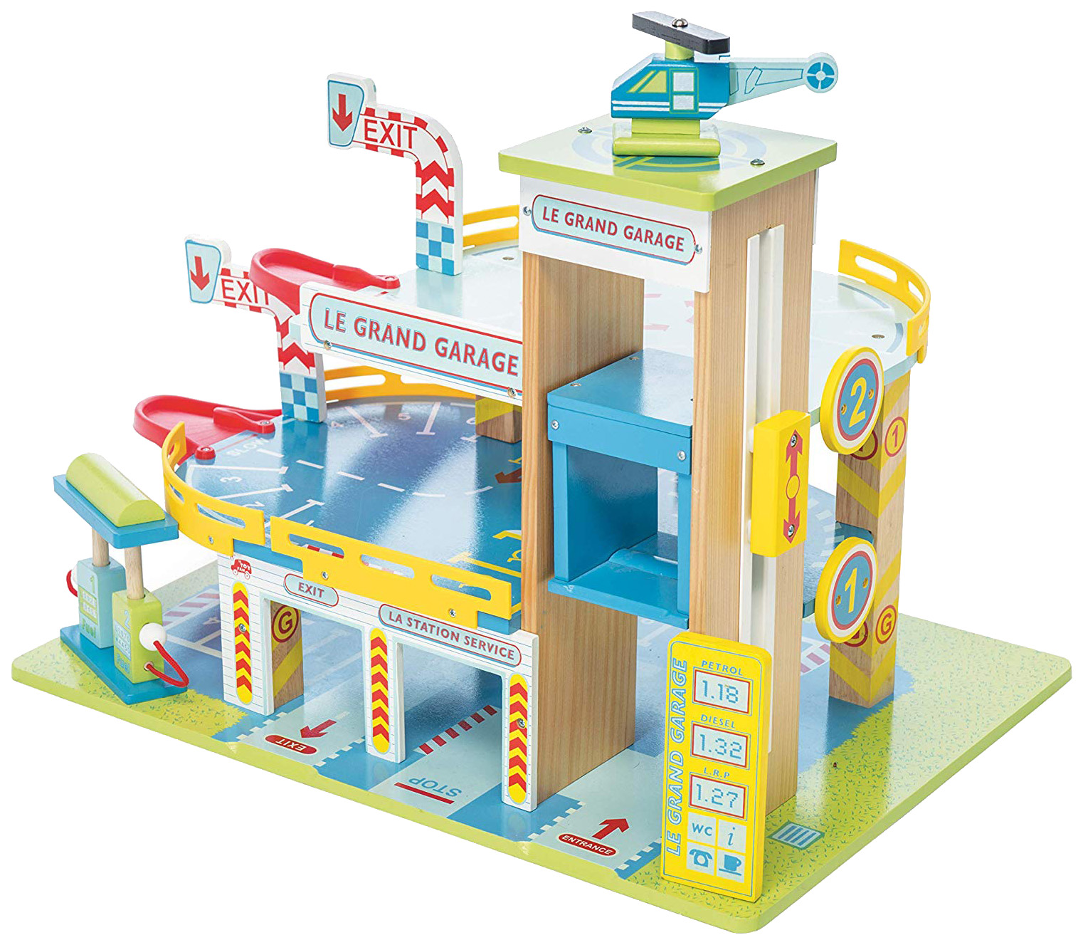 

Большой гараж Le Toy Van с машинкой и вертолетом