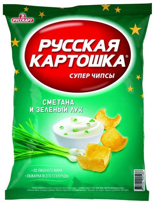 Чипсы Русская картошка Сметана и зеленый лук 50г