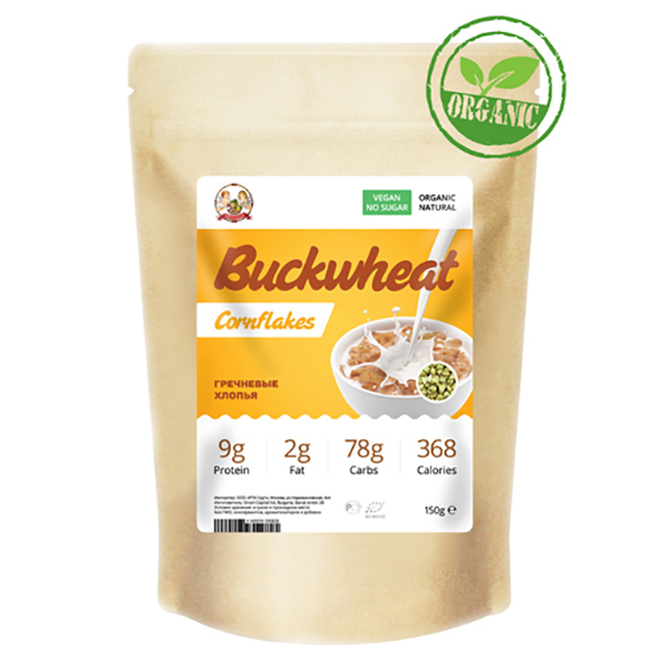 

Хлопья Ufeelgood гречневые organic buckweat flakes зеленая гречка