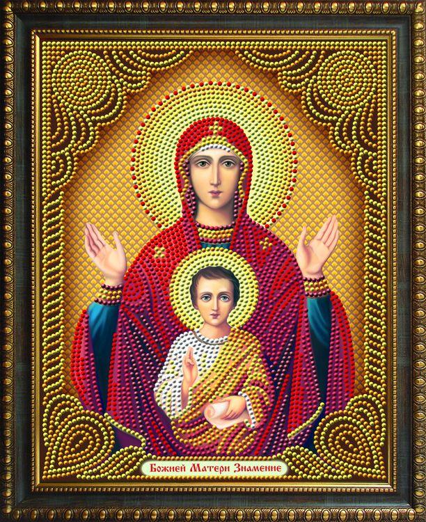

Алмазная вышивка Алмазная Живопись Икона Знамение, 22x28 см, Икона Знамение