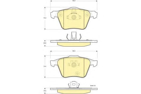

Комплект тормозных колодок Girling 6115652