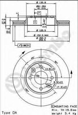 

Тормозной диск brembo 09907810