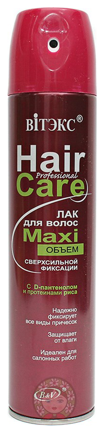 Лак для волос Витэкс Maxi Hair Care Professional сверхсильной фиксации 300 мл лак для волос витэкс professional hair care сверхсильной фиксации с d пантенолом 500мл 2шт