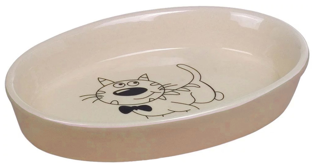 фото Одинарная миска для кошек nobby, керамика, коричневый