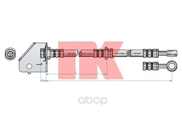 Шланг тормозной системы Nk 853476 передний правый