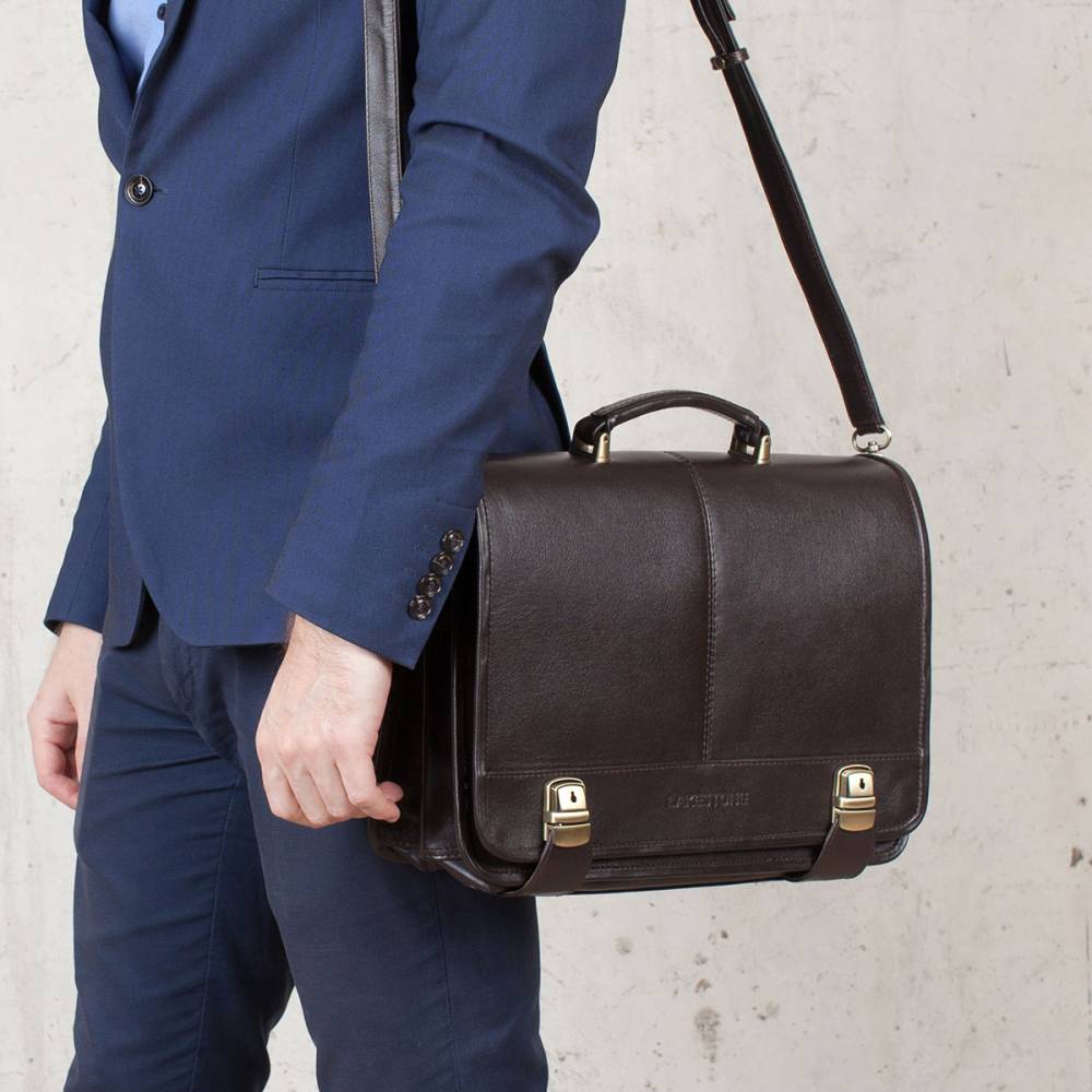 

Портфель мужской кожаный Lakestone Canford 943029/BL черный, Canford