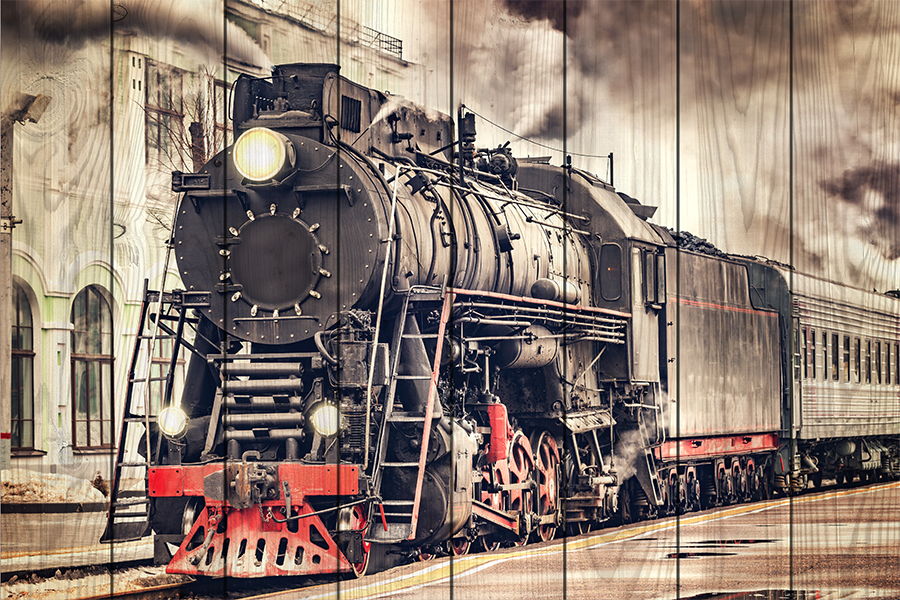 

Картина на дереве Старый поезд 100x150 см, Дом Корлеоне
