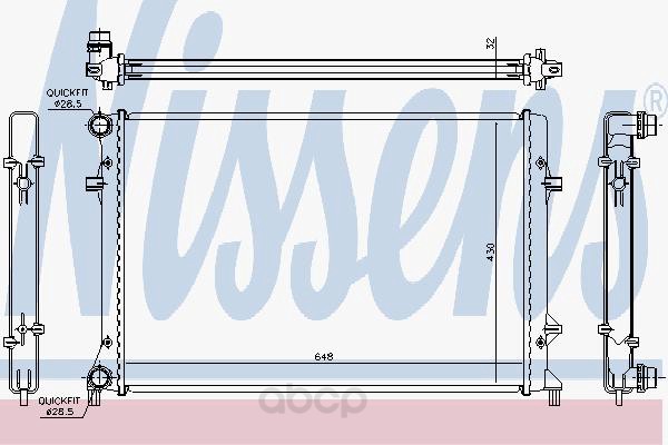 фото Радиатор охлаждения двигателя nissens 65307
