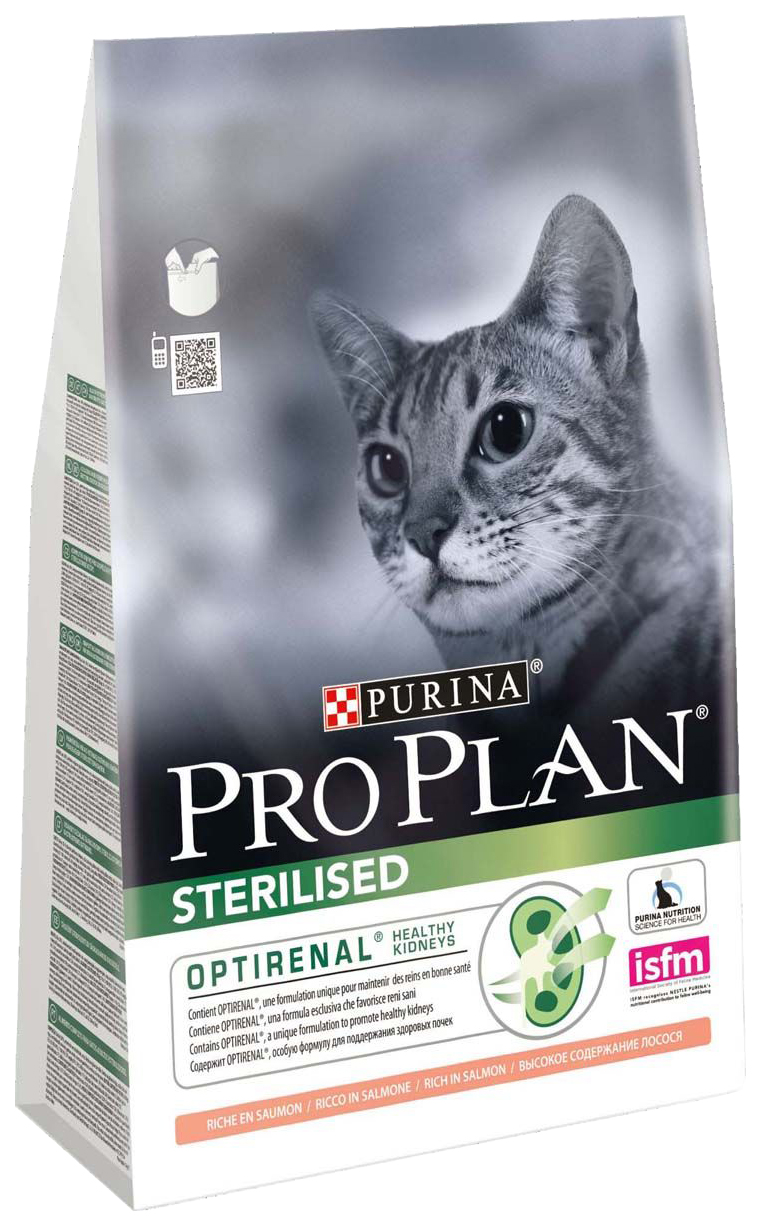 фото Сухой корм для кошек pro plan sterilised optirenal, для стерилизованных, лосось, 3кг