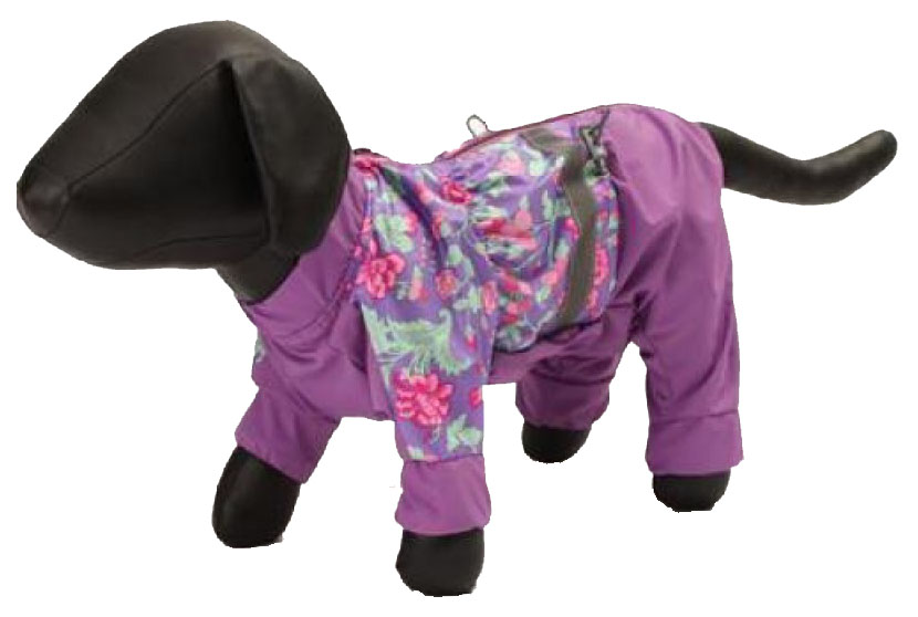 фото Дождевик для собак зоо фортуна размер m женский, фиолетовый, длина спины 30 см