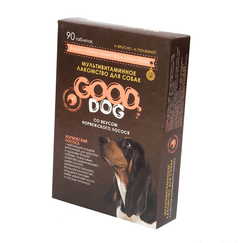 Лакомство для собак GOOD DOG, кусочки, норвежский лосось, 45г