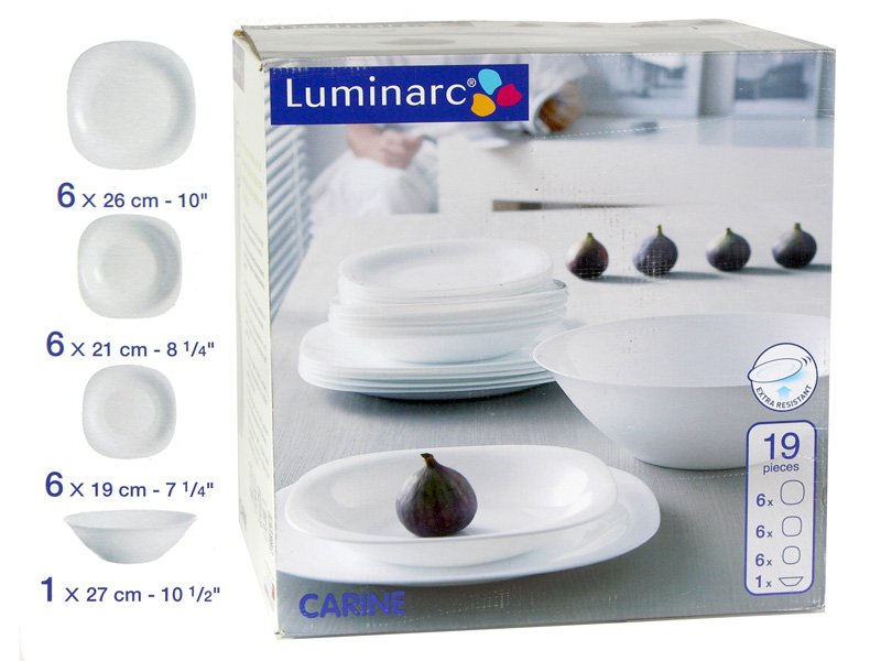 

Сервиз столовый LUMINARC Carine White 19 пр., Белый