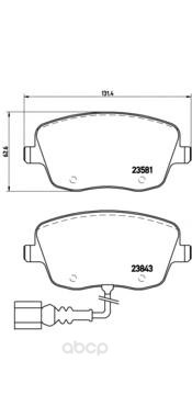 

Тормозные колодки brembo передние с датчиком для Skoda Fabia 2001 P85077