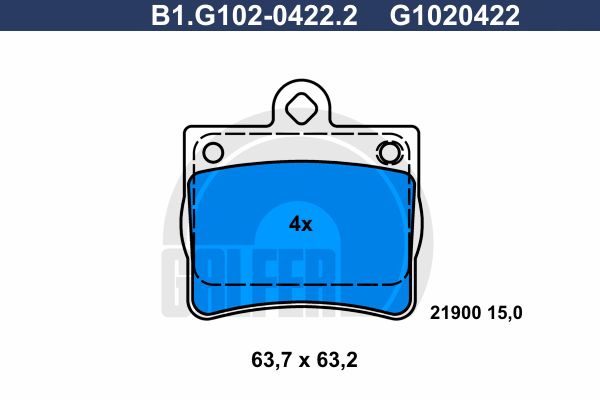 

Комплект тормозных дисковых колодок GALFER B1.G102-0422.2