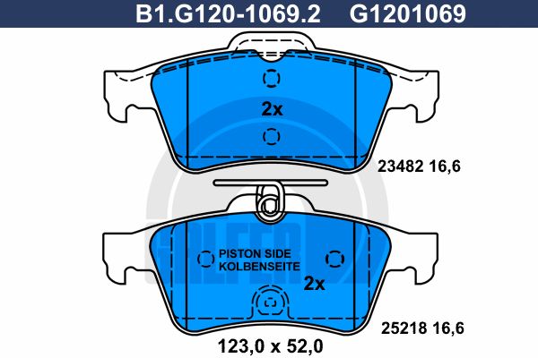 

Комплект тормозных дисковых колодок GALFER B1.G120-1069.2