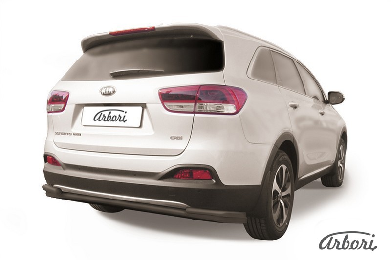 

Защита заднего бампера d57+d42 двойная Arbori черный для KIA Sorento Prime 2015-2018