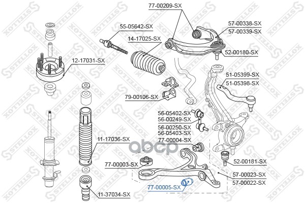 

Сайлентблок Stellox 7700005SX