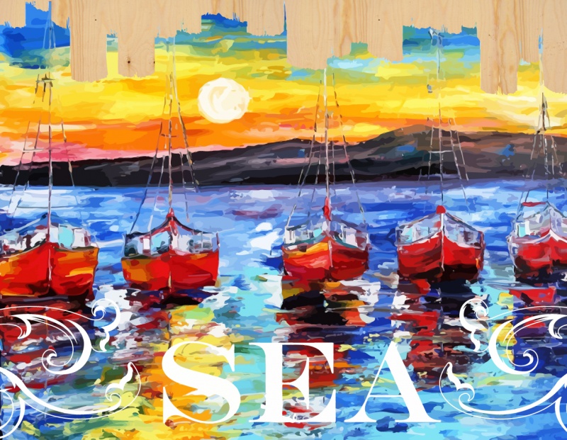 

Картина по номерам на дереве Color Kit Ласковое море, На деревеЛасковое море