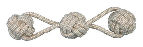 фото Грейфер для собак trixie playing rope веревка с тремя узлами, бежевый, 38 см
