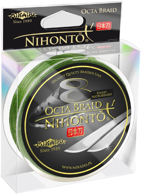 фото Леска плетеная mikado nihonto octa 0,12 мм, 150 м, 8,9 кг green