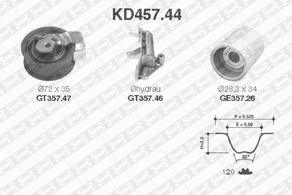 фото Комплект ремня грм snr kd457.44 ntn-snr