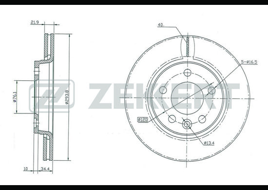 фото Тормозной диск zekkert bs-5356