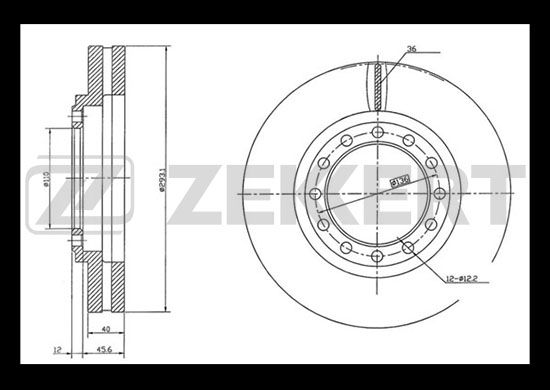 фото Тормозной диск zekkert bs-5716