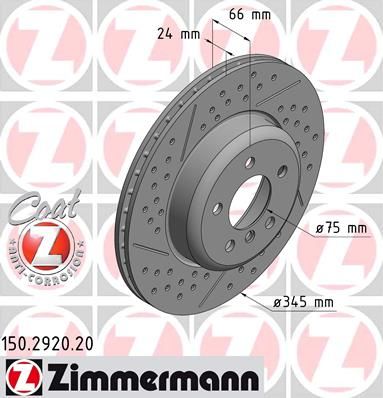 фото Тормозной диск zimmermann 150.2920.20