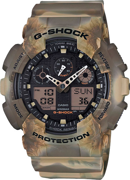 

Японские наручные часы Casio G-Shock GA-100MM-5A с хронографом, G-Shock