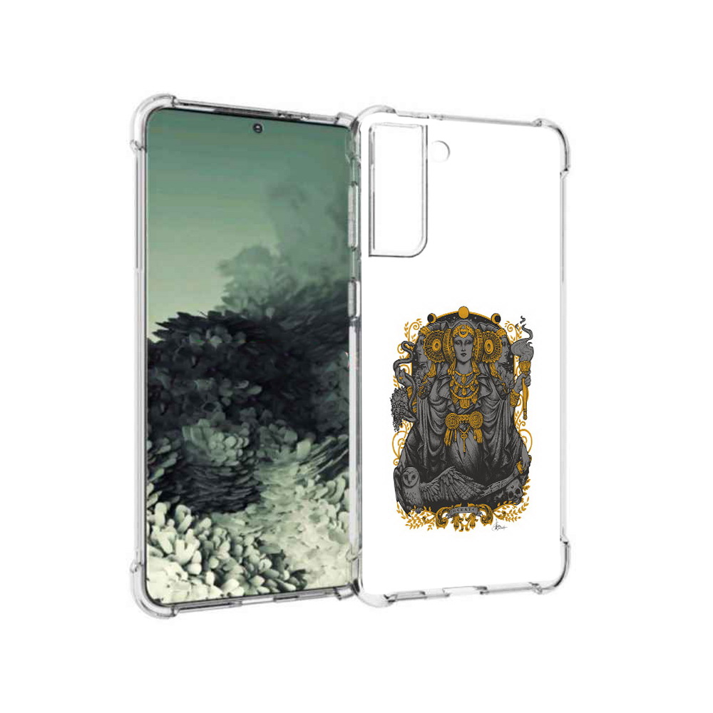 Чехол MyPads Tocco для Samsung Galaxy S21+ божество с золотыми элементами