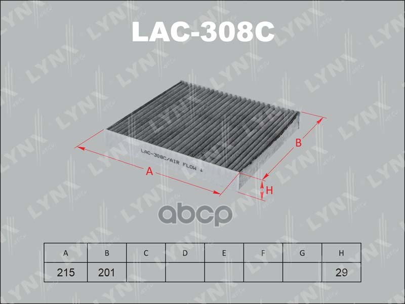 фото Фильтр салонный угольный lynxauto арт. lac-308c