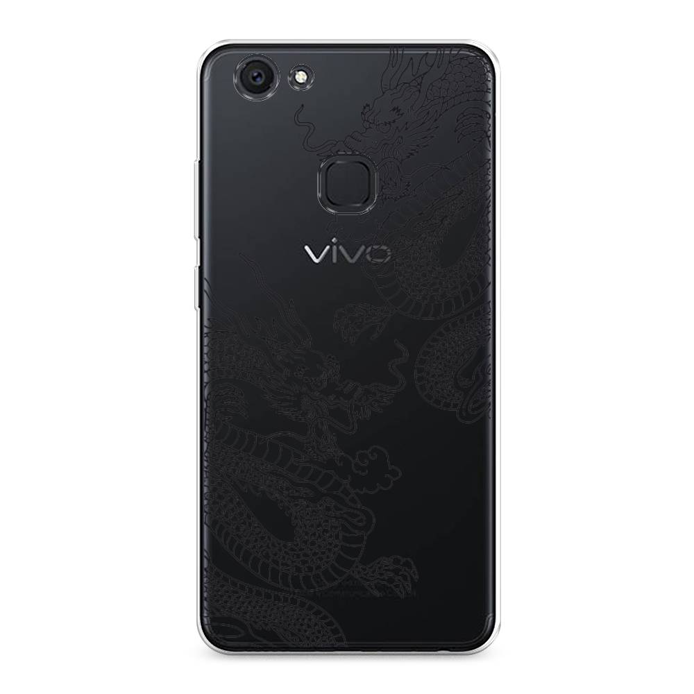 

Чехол для Vivo V7 Plus "Два китайских дракона", Серый;черный, 260750-1