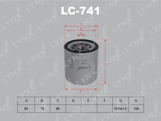 

Фильтр Масляный LYNXauto арт. LC-741