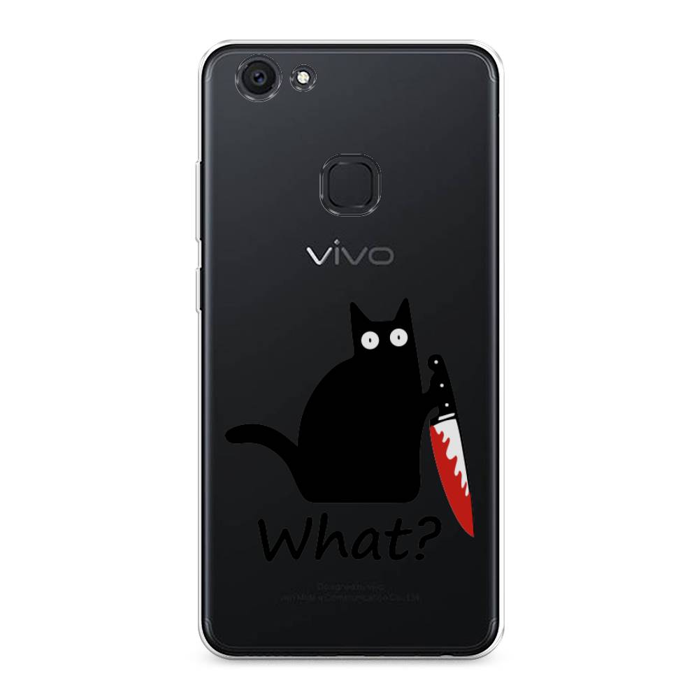 

Чехол для Vivo V7 Plus "Котик с ножом", Черный;красный, 260750-6