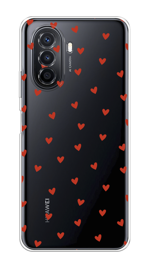 

Чехол на Huawei Nova Y70/Y71 "Red hearts", Красный;прозрачный, 6109150-1