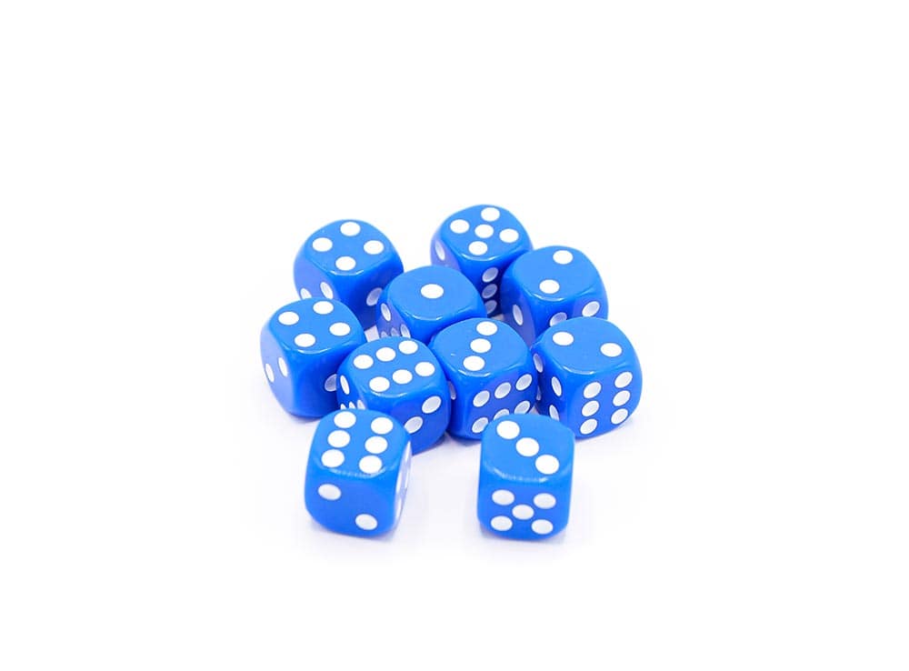 Набор кубиков STUFF PRO d6 (10 шт, 16мм, стандарт) синие набор игральных кубиков pandora box studio простые d6 16мм 12 шт голубой
