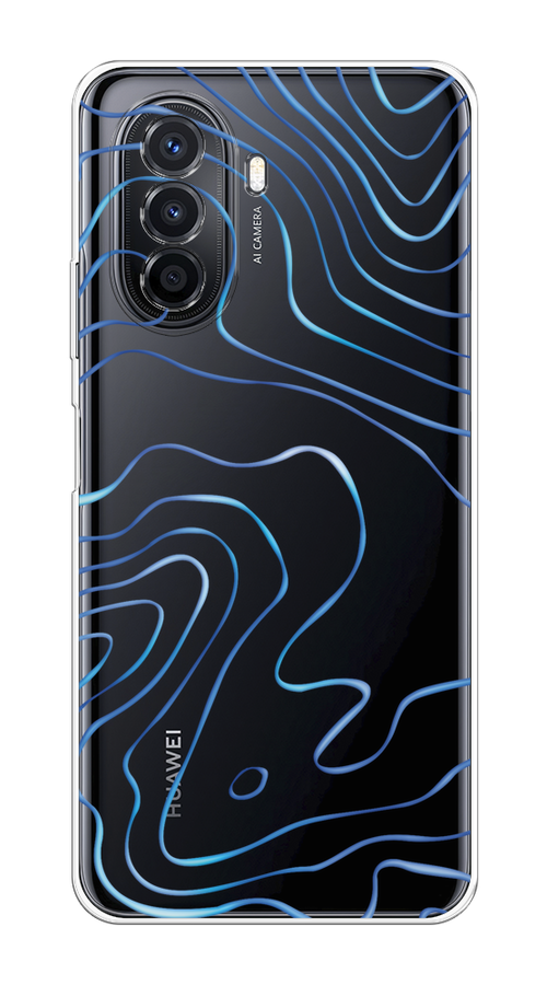 

Чехол на Huawei Nova Y70/Y71 "Blue lines", Прозрачный;синий, 6109150-1