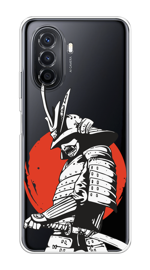 

Чехол на Huawei Nova Y70/Y71 "Самурай с катаной", Черный;красный;белый, 6109150-1