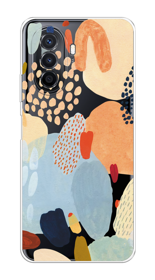 

Чехол на Huawei Nova Y70/Y71 "Необычная абстракция", Бежевый;голубой, 6109150-1