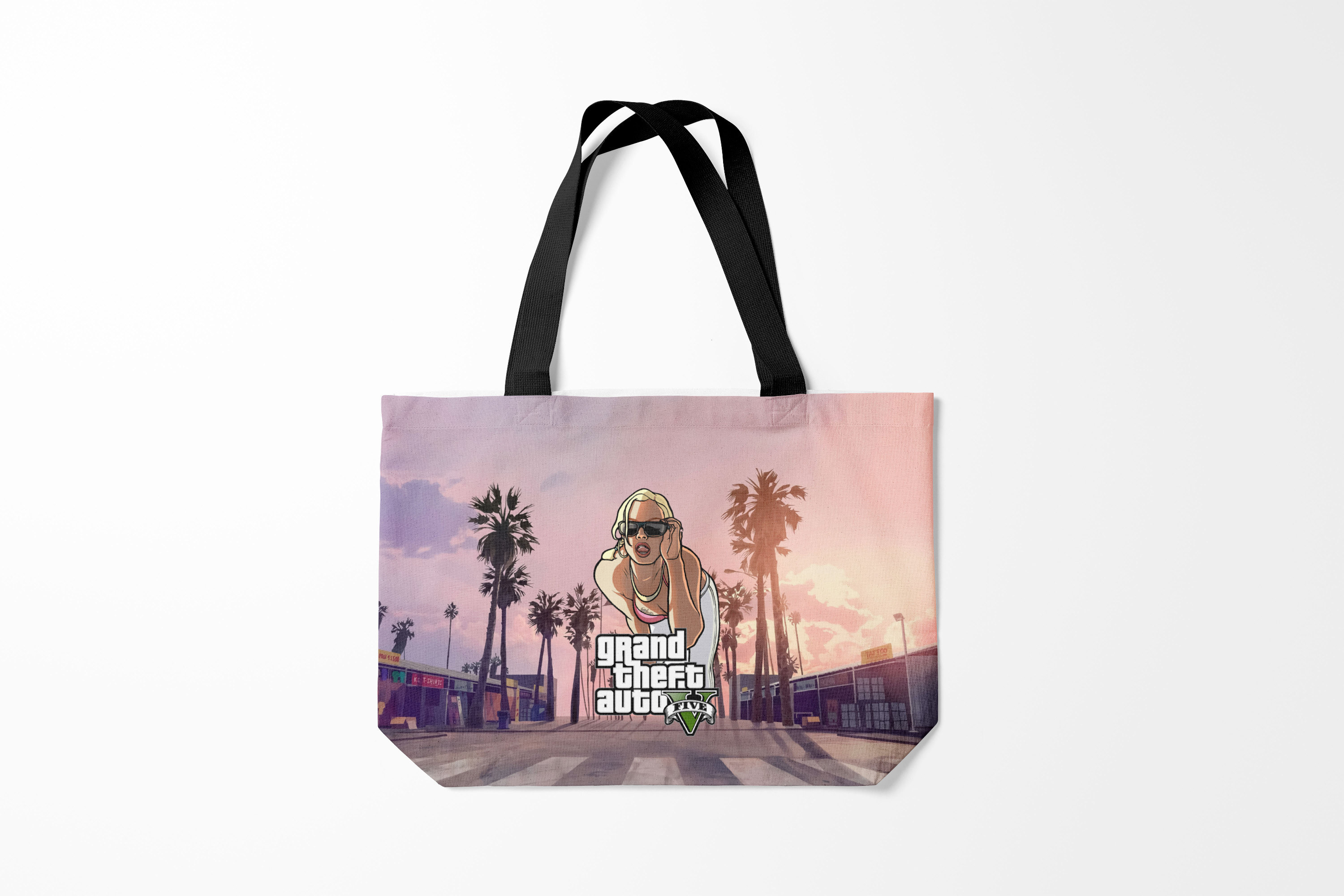 

Сумка шoппер унисекс Burnettie GTA Grand Theft Auto V девушка, серый, GTA Grand Theft Auto V девушка
