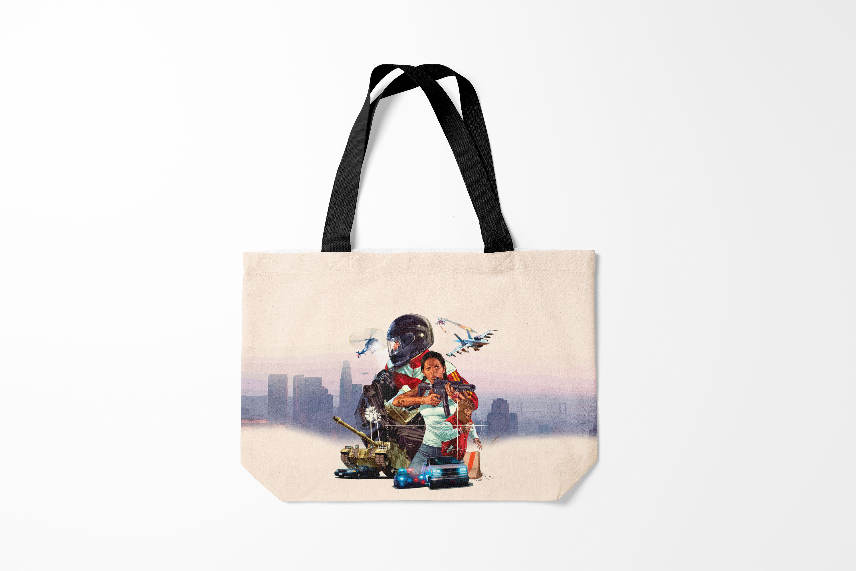 

Сумка шoппер унисекс Burnettie GTA Grand Theft Auto V, белый, GTA Grand Theft Auto V
