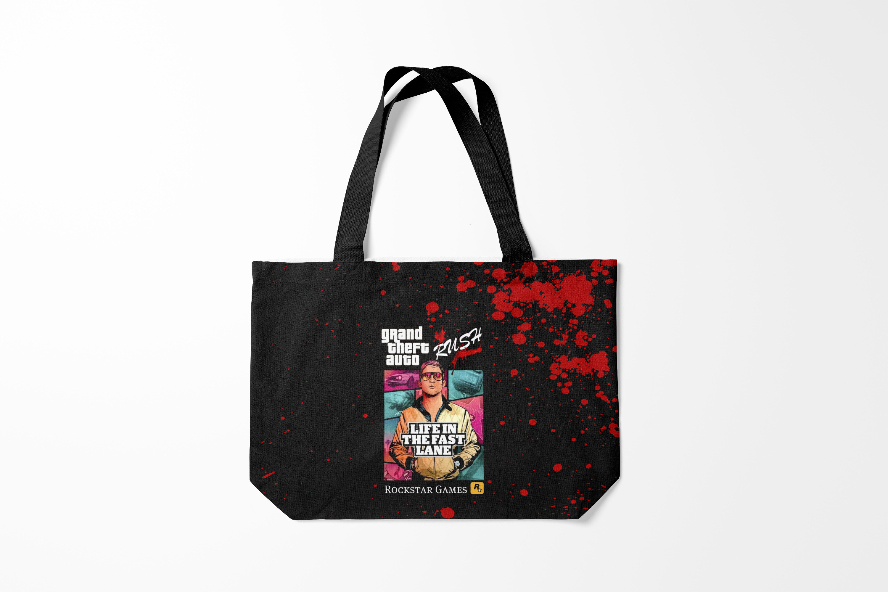 

Сумка шoппер унисекс Burnettie GTA Grand Theft Auto RUSH, черный, GTA Grand Theft Auto RUSH