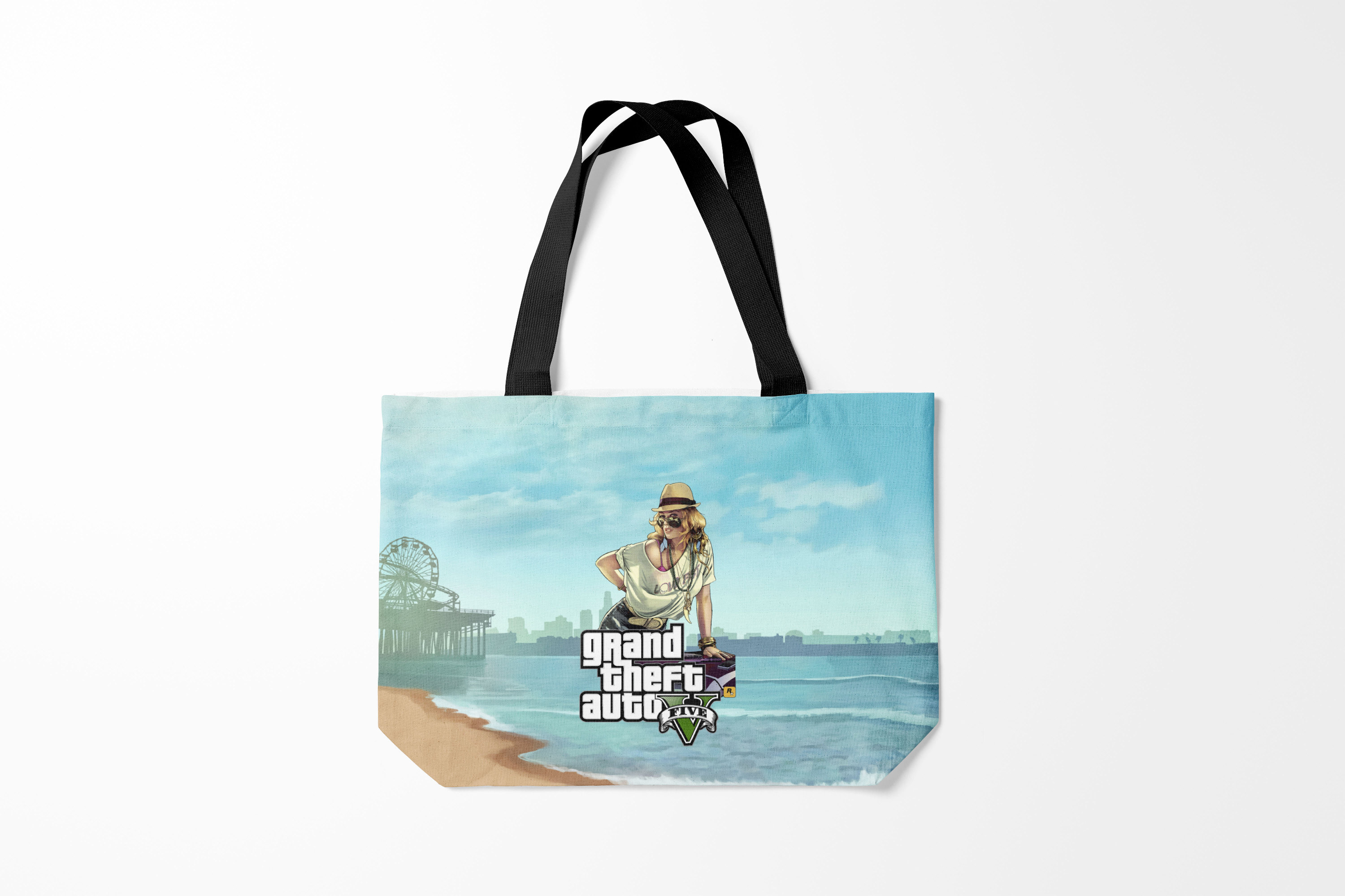 

Сумка шoппер унисекс Burnettie GTA Grand Theft Auto 5 девушка, голубой, GTA Grand Theft Auto 5 девушка