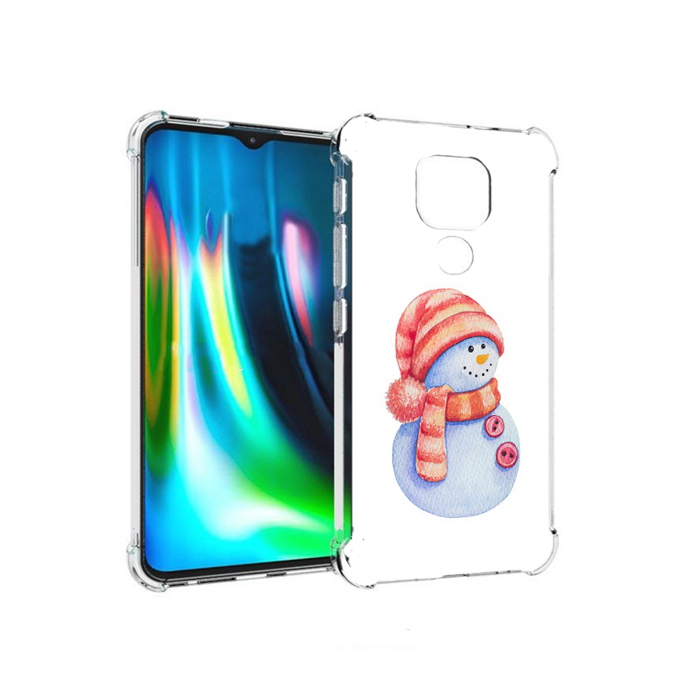 

Чехол MyPads Tocco для Motorola Moto E7 Plus Веселый снеговик (PT155921.339.44), Прозрачный, Tocco