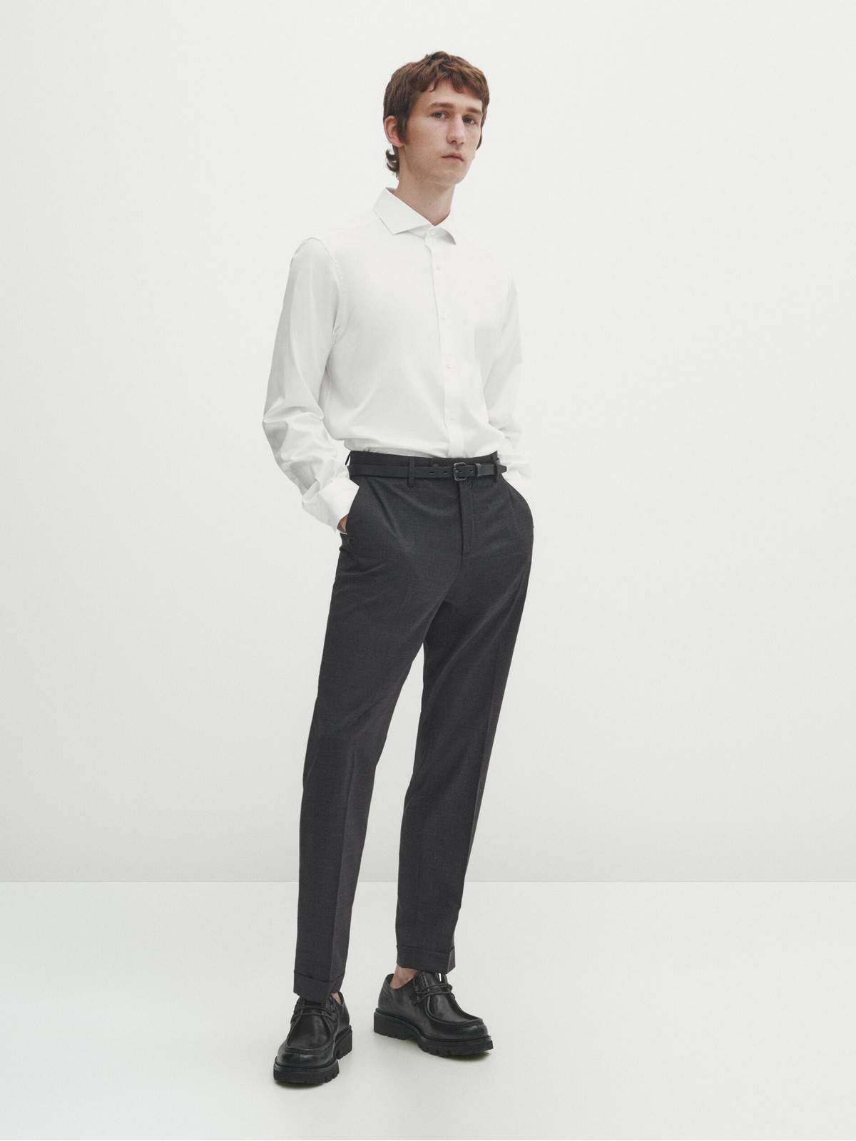 

Рубашка мужская Massimo Dutti 0177/676-I2024 белая 43, Белый, 0177/676-I2024