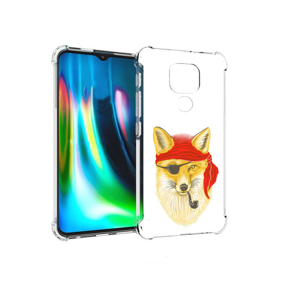 

Чехол MyPads Tocco для Motorola Moto E7 Plus лиса-пират (PT155921.339.440), Прозрачный, Tocco