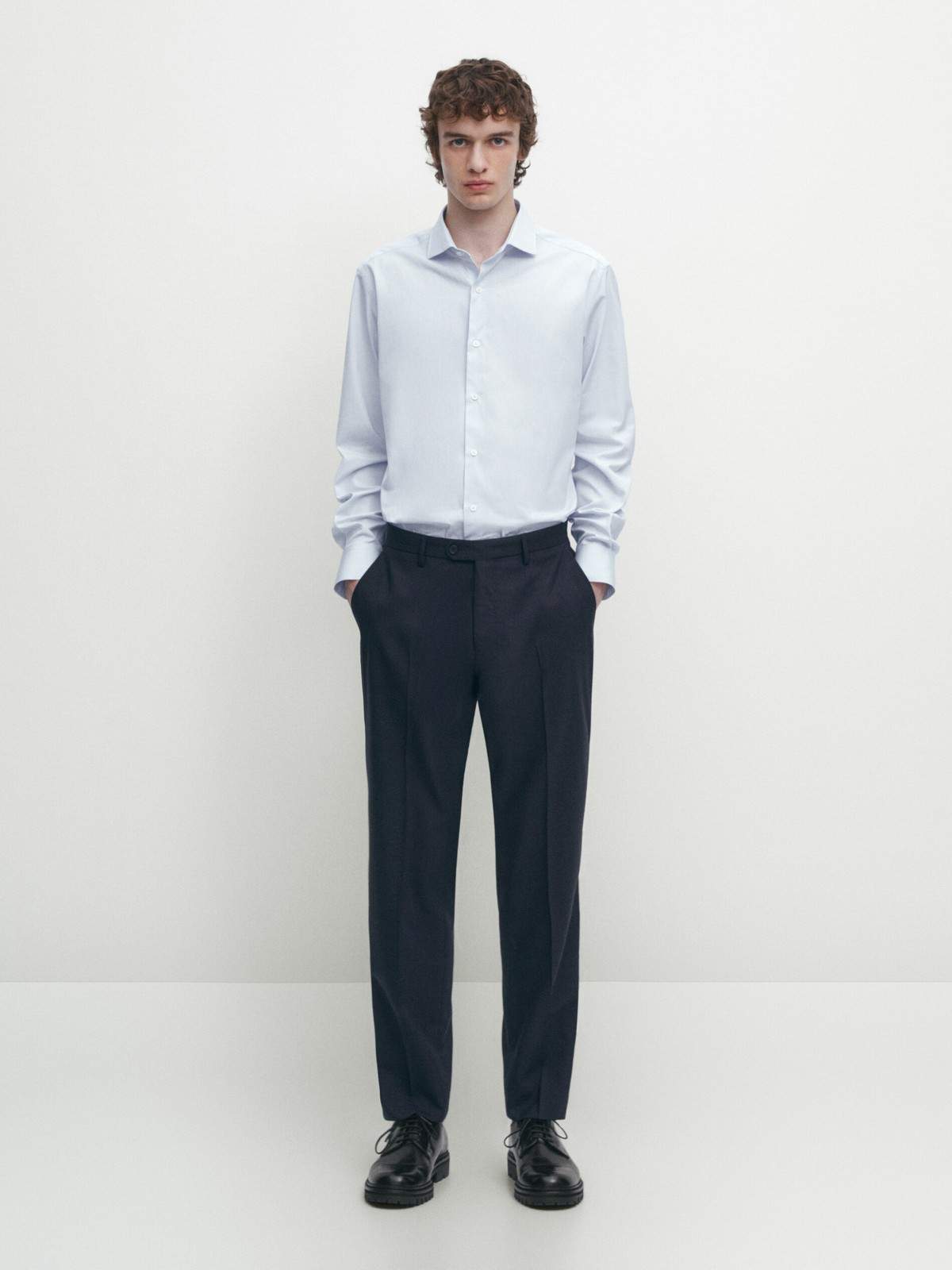 

Рубашка мужская Massimo Dutti 0178/178-I2024 голубая 39, Голубой, 0178/178-I2024