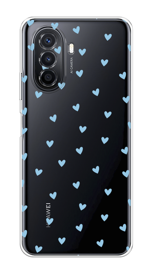 

Чехол на Huawei Nova Y70/Y71 "Голубые сердечки паттерн", Голубой;прозрачный, 6109150-1